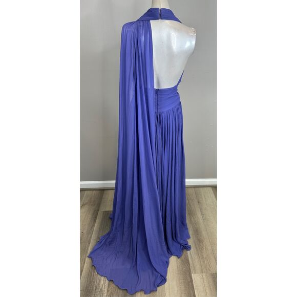 Elie Saab Pleated Silk Gown in Iris Blue Size 34 (US2) $4800 - Picture 7 of 12